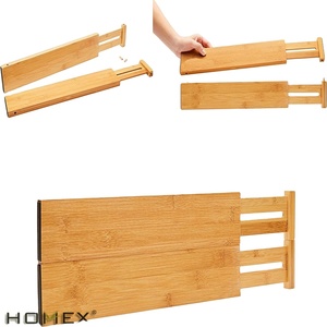 Bộ 4 ngăn kéo ngăn kéo tre có thể điều chỉnh cho ngăn kéo sâu có thể mở rộng & có thể xếp chồng - Product Image 4