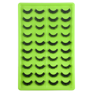 Cils en Faux Vison Personnalisés en Gros, Nouveaux, Ultra-doux, Bande Complète, Super Fins, 3D, Réutilisables, en Cheveux Synthétiques, Effet Naturel Œil de Chat - Product Image 1