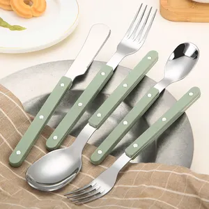 High End Unique Heavy Duty Spoon And Fork Set Flatware Wedding Events Stainless Steel Gold Cutlery Set
