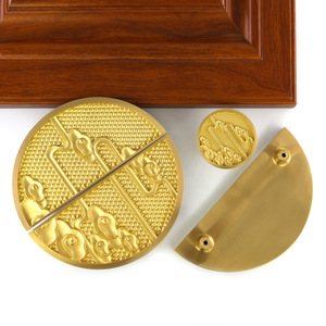 Chinese Style <b>Brass</b> Cabinet <b>Door</b> Handles Round Dragon Phoenix Design <b>Antique</b> Furniture <b>Knobs</b> For Home Office - Product Image 3