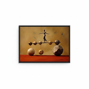 Printed <b>Canvas</b> Artwork: Elegant Balance Stone Woman Design,BLACK <b>FRAMED</b> <b>CANVAS</b> - Product Image 2