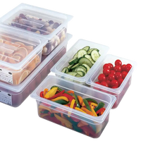 Contenants de stockage alimentaire en polycarbonate transparent de qualité alimentaire pour restaurants commerciaux, taille 1/6, Gastronorm GN