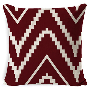Linen Throw Pillow Cover 45x45 Cm Geometric Square Pattern Sofa <b>Cushion</b> Decorative Pillowcase With <b>Insert</b> - Product Image 3