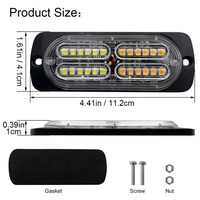 20 LED-Blitzleuchten Auto-Notfall-Blinklicht 12V 24V Stroboskope für Auto DRL LKW Bernsteinfarbene Signallampe