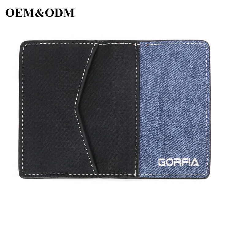 Dompet dengan elastisitas, kantung belakang ID pemegang kartu kredit RFID dompet logam Pop up otomatis casing kartu Bank LOGO kustom/