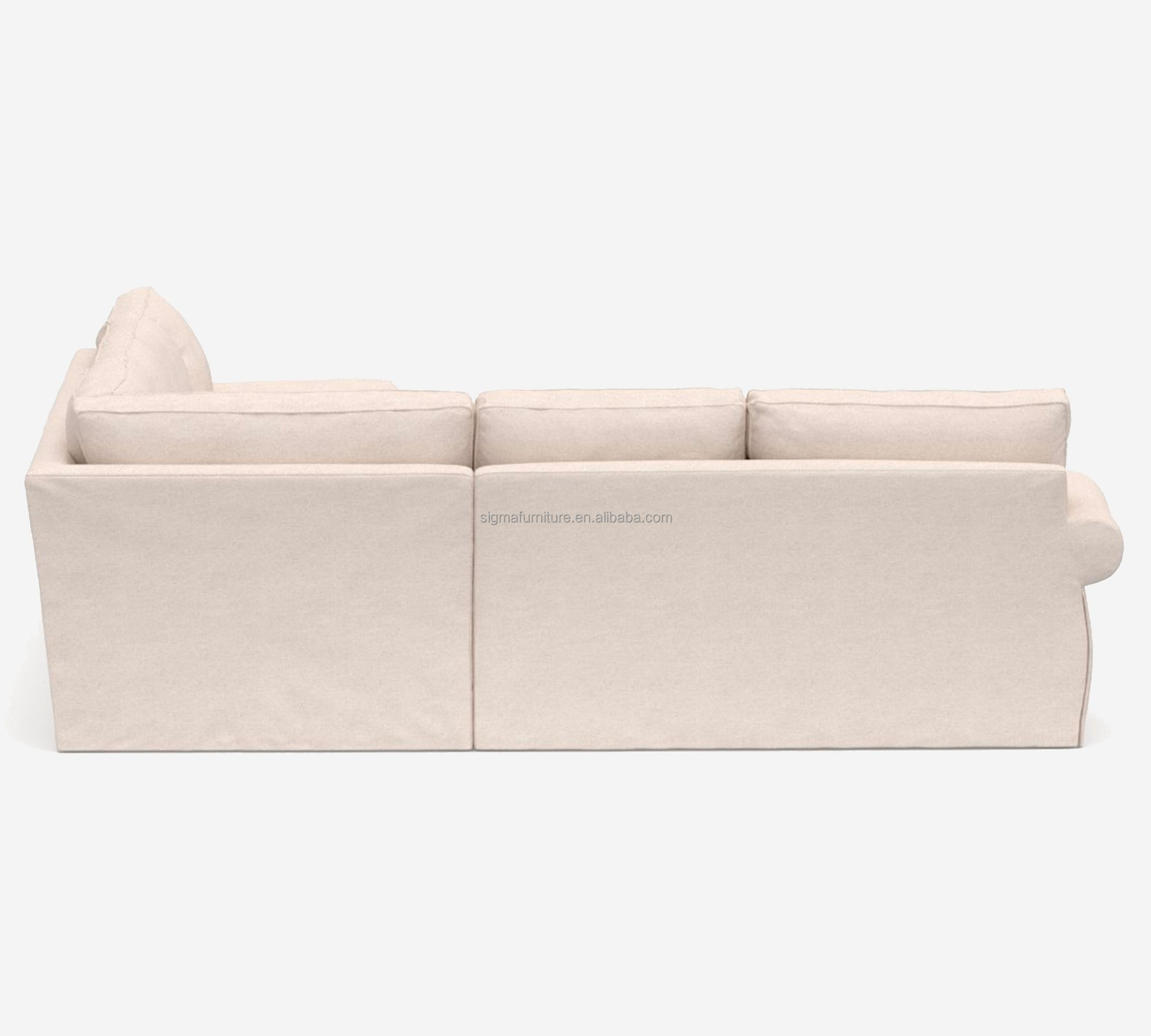 Luxury modern sectional L-shape coach fabric sofa set modular with Corner sofa and chaise sofa bed