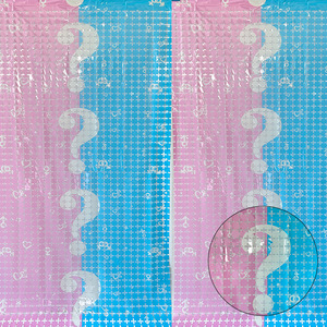 1*2M Rose Bleu Décoration de Révélation de Genre Rideau de Pluie Carré pour Décorations de Fond d'Enfant - Product Image 2