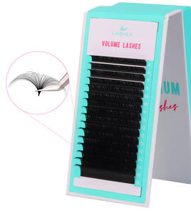 Extensions de <span class=keywords><strong>cils</strong></span> personnalisées avec logo, noir foncé, synthétiques PBT coréens, volume complet, faites à la main, sans cruauté, marque privée, courbure C CC L M - Product Image 2