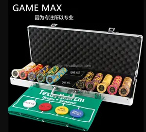 500Pcs 14g Equinox hoa Poker chip thiết lập với màu đen hoặc mảnh nhôm Trường hợp/Casino Poker Set