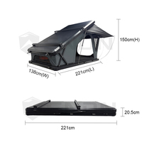 SNDN Aluminium Wasserdichtes Großes X-Rahmen Dachzelt für 4 Jahreszeiten Camping 4x4 SUV Auto Hartschalen X-Scharnier Dachzelt für 4 Personen