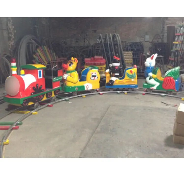 Children outdoor cartoon big electric ride on train toy with track
