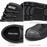 Chaussures de sécurité AIMVVSEC, embout en acier, anti-perforation, semelle intermédiaire en Kevlar, semelle extérieure en PU antistatique, bottes de travail pour la construction