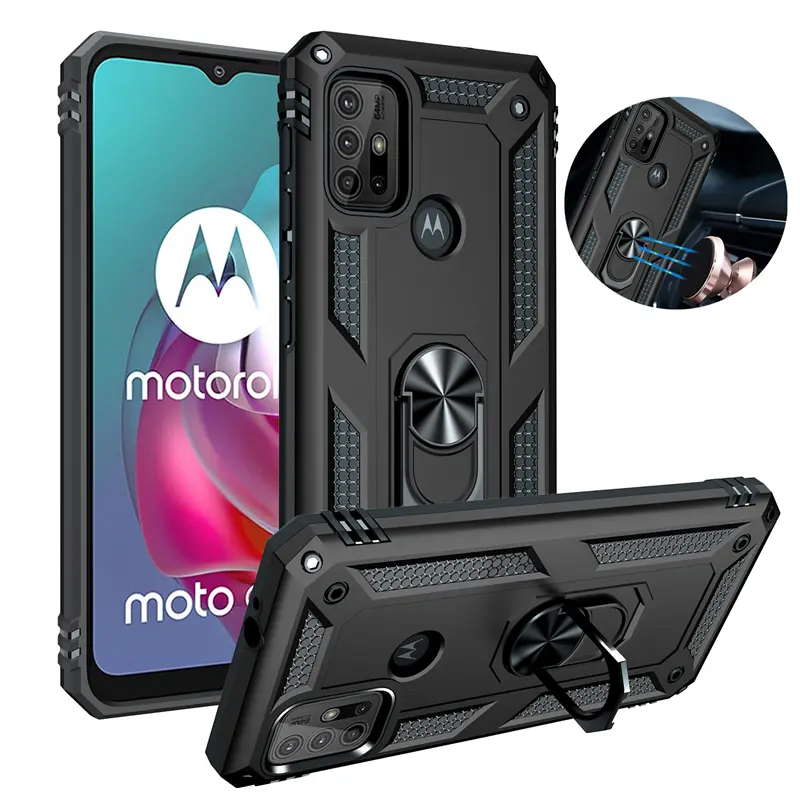 For Motorola Moto G10 G20 G30 Case Luxury Car Magnetic Ring Armor Phone Case for Moto G100 Stand Holder Back Cover