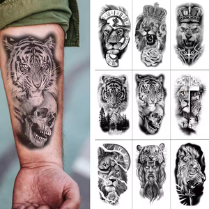 Conceptions <span class=keywords><strong>de</strong></span> tatouages <span class=keywords><strong>de</strong></span> <span class=keywords><strong>tigre</strong></span> <span class=keywords><strong>de</strong></span> lion d'animal temporaire sexy <span class=keywords><strong>de</strong></span> transfert d'eau pour les hommes - Product Image 1