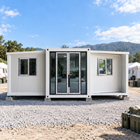 Maison conteneur modulaire préfabriquée à structure en acier, à assemblage rapide, portable, à double aile extensible, pour logement gouvernemental