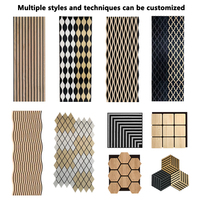 Panneau mural acoustique Panneaux acoustiques insonorisants en bois MDF placage chêne noir Panneaux acoustiques à lattes en bois sur support en feutre PET