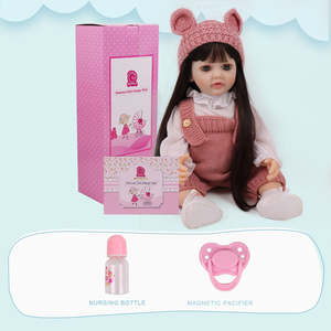 ตุ๊กตาทารกเกิดใหม่ที่สมจริง24นิ้วรองเท้าส้นแบนสีขาวนุ่มเหมือนจริงไวนิลแบบเต็มเต็มรูปแบบ - Product Image 6