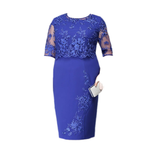 Gaun ukuran besar wanita musim panas Vestido kasual Feminina dekorasi renda pesta Prom seksi ramping lengan setengah ukuran S-5XL - Product Image 4