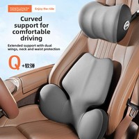Ensemble appuie-tête et support lombaire élargis pour voiture, protection lombaire, support lombaire pour siège, coussin de voiture, coussin de dossier de voiture, soutien cervical