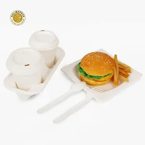 New Product Disposable Various Size Biodegradable Sugarcane Bagasse Food Tray For Sushi