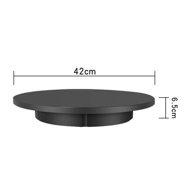 Rechargeable 360 Rotating Display Turntable with Built in Battery 42cm Heavy Duty Plastic Turntable for Product Shoes Display