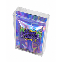 Sacs Mylar personnalisés imprimés 3,5g 7g, pochettes verticales thermoscellables anti-odeur avec fermeture éclair, Cali Pack avec boîte pliante en plastique PET transparent
