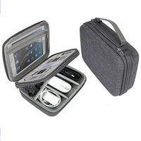 Tas Penyimpanan Digital Multifungsi Kapasitas Besar Pengisi Daya Hard Drive Power Bank Kabel Daya EVA Kabel Data Ritsleting Kasual
