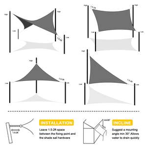 מותאם אישית מלבני uv עמיד גשם עמיד למים בצל שמש hdpe חיצונית שמש hdpe - Product Image 2