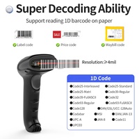 Lector de Códigos de Barras Láser 1D Xincode de Alto Rendimiento, Escáner de Códigos de Barras Inalámbrico USB 2.4G para Supermercados y Almacenes X-660B