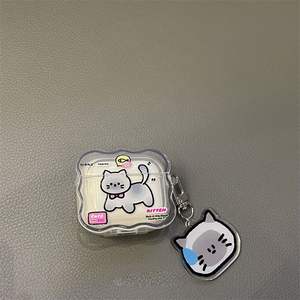 Coque en TPU de chat mignon de dessin animé pour <span class=keywords><strong>Apple</strong></span> Airpods 1 2 3 Coque d'écouteur Soft Wave Silicone Funda pour Airpods Pro 2nd Cover <span class=keywords><strong>Earpods</strong></span> Case - Product Image 4