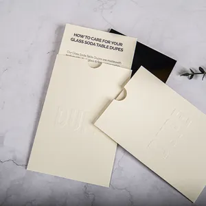 定制特殊纸信封3d压花设计白色信封，带礼品感谢卡
