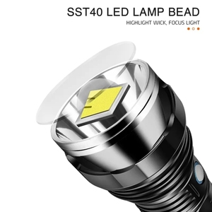 Chuyên nghiệp ngoài trời săn bắn nhôm <span class=keywords><strong>Torch</strong></span> ánh sáng sst40 chiến thuật khẩn cấp <span class=keywords><strong>LED</strong></span> ngọn đuốc di động có thể sạc lại đèn pin - Product Image 4