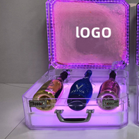 Présentoir LED pour 3 Bouteilles, Boîte de Présentation VIP, Glorificateur de Bouteilles, Valise de Transport pour Bar et Boîte de Nuit