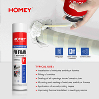 Homey Mousse de polyuréthane super forte PU Spray Montage Portes et fenêtres Adhésif en mousse PU