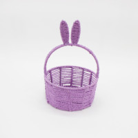 Panier à fruits en forme de dessin animé multicolore, panier à fleurs de petite taille en forme de lapin et de chat