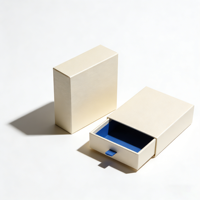 Boîte à tiroir en velours recyclable faite à la main, ensemble de luxe pour parfums et soins de la peau, emballage cadeau avec ruban, carton rigide, design de logo