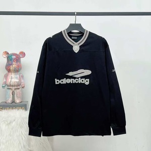T-shirt à manches longues col en <span class=keywords><strong>V</strong></span> brodé et imprimé, motif silhouette de football vintage, <span class=keywords><strong>s</strong></span>érie homme 3B, marque Paris <span class=keywords><strong>B</strong></span>, qualité supérieure, collection 2026 - Product Image 2