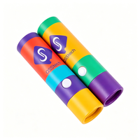 Conteneur personnalisé pour bonbons gélifiés résistant aux enfants, avec bouton de verrouillage CR, tube en carton cylindrique, emballage de cartouche, boîte rigide