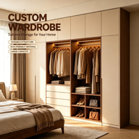 Armoire sur mesure moderne autoportante du sol au plafond, grande capacité, panneau écologique, mobilier de maison, chambre, appartement
