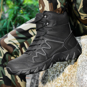 Bottes de désert pour hommes, bottes de randonnée tactiques à lacets en PU pour l'extérieur - Product Image 4