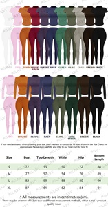 Completo Sportivo Due Pezzi: Top Aderente Manica Corta/Lunga e Leggings a Vita Alta, Abbigliamento per Yoga e Fitness da Donna - Product Image 2