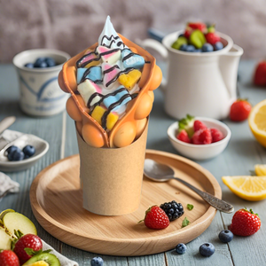 Modelo de Waffle Burbuja para Exhibición, Adorno para Camión de Comida Callejera, Helado Batido, Caramelo, Nutella, Salsa de Chocolate, Diseño de Dibujos Animados - Product Image 1