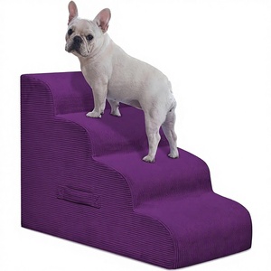 Escaleras para Perros Mesa Lemon, Rampa de 4 Escalones para Camas Altas y Sofás, Antideslizantes, con Funda Extraíble y Fácil de Limpiar - Product Image 1