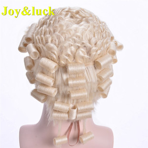 <span class=keywords><strong>Peluca</strong></span> Sintética Hecha a Mano para Juez o Abogado, Color Rubio, Rizo Regular, para <span class=keywords><strong>Hombre</strong></span> o Mujer, Pelucas de Barrister Clásicas Británicas Tradicionales - Product Image 6