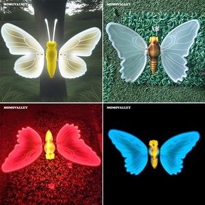 ไฟ LED รูปผีเสื้อจำลองแบบไดนามิก ขนาด 40 ซม. สีขาวอบอุ่น มาตรฐาน IP65 สำหรับตกแต่งสวนกลางแจ้ง งานฉลองวันเกิด ปี 2026 - Product Image 2