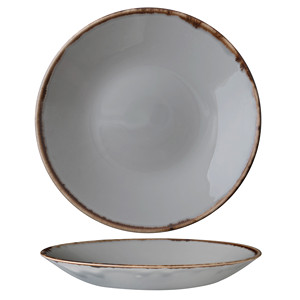 Dudson Harvest Grey Deep Soup <b>Plate</b> Decorated Handmade <b>Ceramic</b> 28.1 cm for Restaurant Catering Hotel Supplies Wholesale - Product Image 1