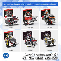 Set de Construcción de Bloques de Plástico Eléctricos MOC: Modelo de Motor V8 Clásico con Válvulas, Juguete de Coches, Rompecabezas, Regalo Científico para Fiestas, Adorno