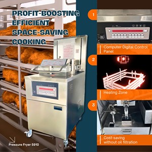 Freidora a presión de 8 cabezales estilo Henny Penny, rendimiento de alta eficiencia, freidora continua de acero inoxidable de múltiples capas Kfc - Product Image 6