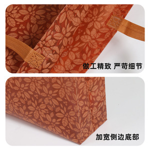 Nonwoven Fabric Tote <b>Bags</b> Embossed Maple Leaf Pattern Reusable Shopping <b>Bags</b> For Business Gift Promotional Use - Product Image 3