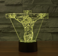 Lampes 3D Illusion Personnalisées Créatives Anime Religion Jésus Styles Chrétiens